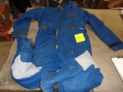 NOS BLUE Mustang Aviation Survival Flight Suit MAC Size 10 *Cold-Floation-Fire* • $175