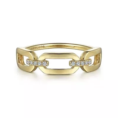 14K Yellow Gold 0.04ctw Chain Link Ring • $495