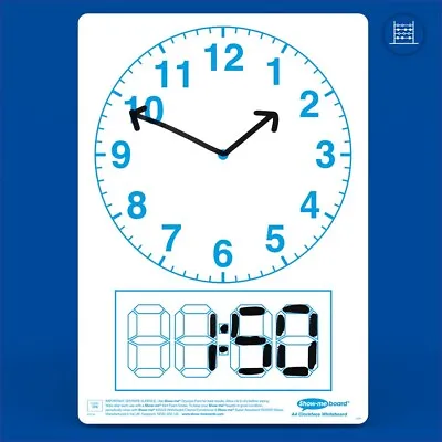 Adboards A4 Clock Face Flexible Literacy Numeracy Whiteboard Lap Board SINGLE • £3.29