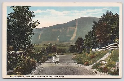 Mt. Greylock Highest Mountain In Massachusetts Two Girls Standing On Rural Road • $4.97