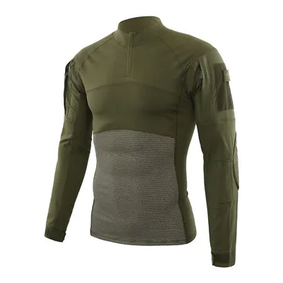 Tactical Shirt Long Sleeve Combat Shirt Top Camo Hunting Outdoor Cycling Airsoft • $39.13