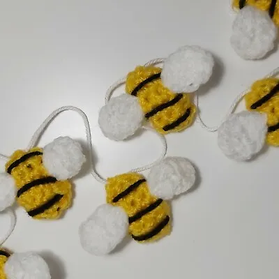 £7.50 • Buy Bumble Bee Bug Insect Nursery Animal Bunting Garland Crochet Handmade Decor Gift