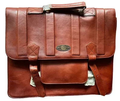 Laptop Leather Executive Formal Briefcase Messenger Bag W/ Strap Mahogany • $60