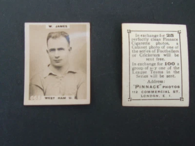 £1.99 • Buy G Phillips - Pinnace Footballers (Pinnace Back) - #665  W James  West Ham