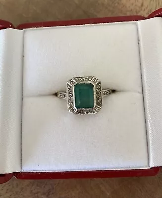 9ct Yellow Gold Emerald And Diamond Ring • £260