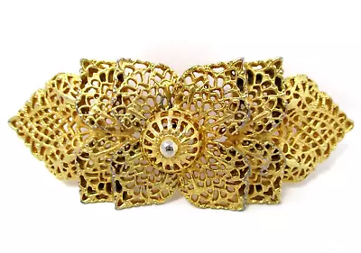 Vintage Mimi Di N Belt Buckle Gold Metal Two Piece 1980s Fancy Ornate Designer • $19.99