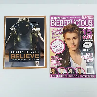 JUSTIN BIEBER Believe World Concert Tour Program & Bieberlicious Magazine • $39.95