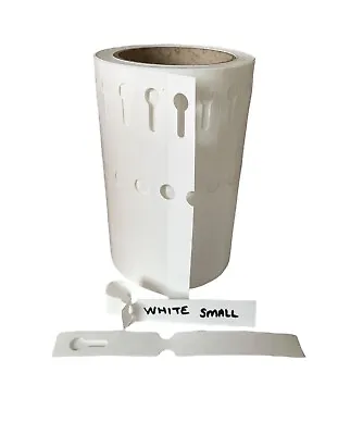 White Small Garden Plant Or Tree Loop Lock Labels Tags Writable And Waterproof • £2.89
