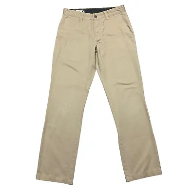 Volcom Corpo Class Pants Mens 29x30 Khaki Tan Chino Slim Straight Stretch Skater • $14.30