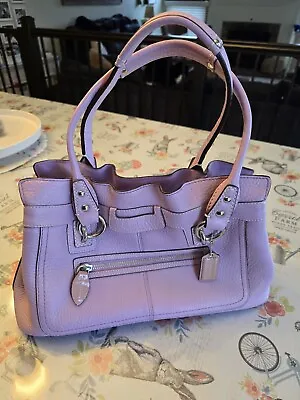 Vintage Coach Large Penelope Shopper Lilac Lavender Pebbled Leather Tote Bag Y2K • $75