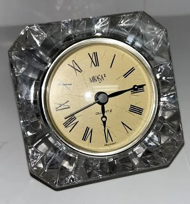 Genuine Mikasa Clear Glass Collectible Quartz Movement Desk Clock Germany READ • $16.87