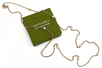 JUDITH RIPKA 14K ROSE GOLD CLAD 36” DIAMONIQUE Station Necklace~NEW! • $120