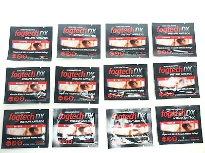 12 Pack Moto Solutions FOGTECH DX Instant Anti-Fog Glasses Goggle Wipes USA HR • $8.99