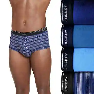 Men's Jockey Underwear 4-pack Classic Knit Full-Rise Briefs/Blue • $29.50