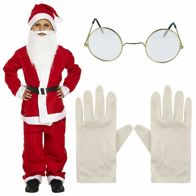 New Kids Boys Santa Claus Child Xmas Fancy Dress Costume Christmas Suit Outfits • £3.49