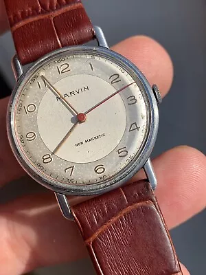 £269 • Buy 1950s Vintage Marvin Two Tone Fixed Lugs Mens Watch 33,2mm Cal. 565 Swiss Made