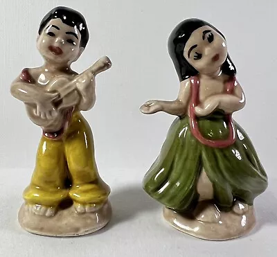 Vintage Hawaiian Ceramic Hula Girl & Ukulele Boy  Figurines - Made In Hawaii • $75