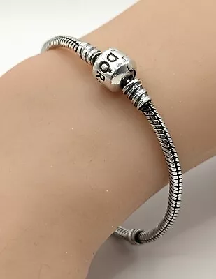 Genuine PANDORA 925 ALE Sterling Silver Snake Charm Carrier Bracelet 18cm • £26.99