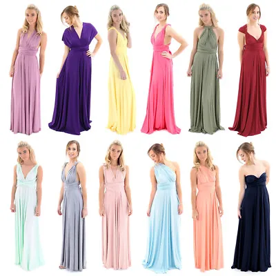 £17.63 • Buy Women Multi Way Wrap Bridesmaid Backless Dress Formal Evening Party Gown Dresses