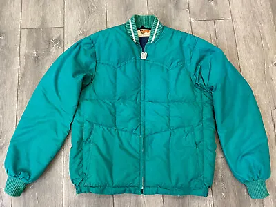 Vintage COMFY Goose Down Puffer Western Rancher Ski Coat Jacket USA Men’s Medium • $49.99