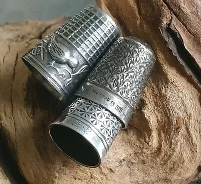 Joblot Three Sterling Silver Thimbles: Charles Horner CH DORCAS 925 • £4.99