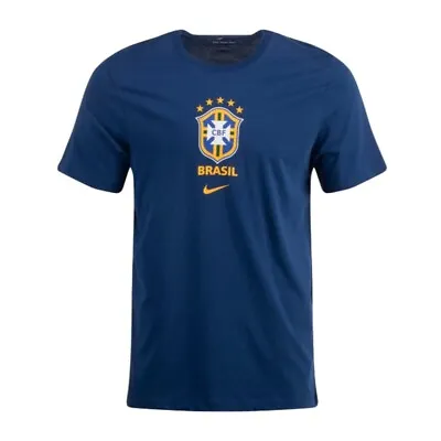 NWT Nike Men's Brazil Soccer Tee T-Shirt Size L DH7585-490 • $26.95