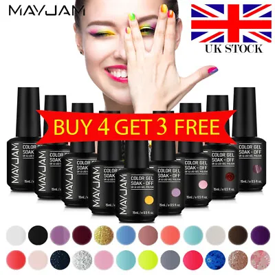 £7.67 • Buy MAYJAM Gel Nail Polish Set Soak Off UV LED Lacquer Mirror Nail Varnish Gift UK