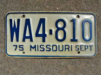 September 1975 Original Vintage Missouri License Plate Ratrod Mancave Cruise Bar • $5