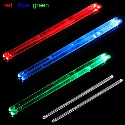 $17.99 • Buy 5A Drum Sticks LED Drumsticks For Music Band Jazz Rock Stage Glow In The Dark