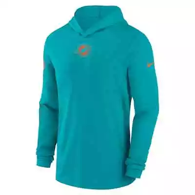 Miami Dolphins Nike Sideline Performance Long Sleeve Hoodie T-Shirt 2023 NFL New • $128.98