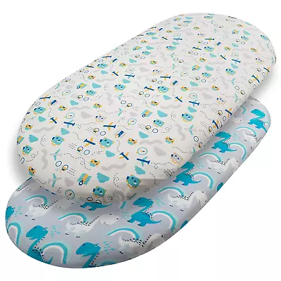 Stretchy Bassinet Sheet 2 Pack Changing Pad Covers Soft And Light Baby • $24.52