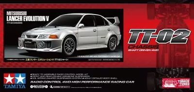 Tamiya 1/10 RC 58713 Mitsubishi Lancer Evolution V TT-02 No ESC • $199.90