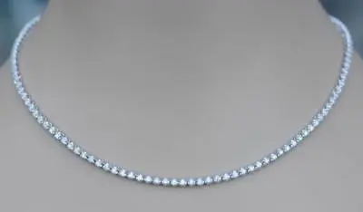 5ct Diamond Tennis Necklace SI1 Eternity 14k White Gold 16 Inch • $4295
