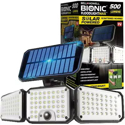 Bell And Howell Bionic Floodlight Max Solar LED Light Motion Activated Lights 60 • $24.19