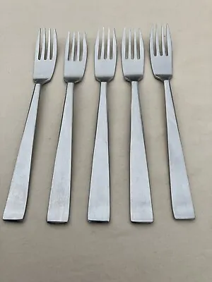 Lauffer Sola CORA 5 Dinner Forks MCM Stainless Flatware Holland Vintage • $19