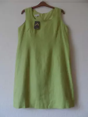 ADINI NEW LINED LINEN DRESS/LIME SZ L1 (14 Approx) • £15.49