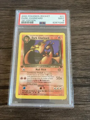 PSA 9 1st EDITION Dark Charizard 21/82  Team Rocket Non-holo Pokemon Card • £180
