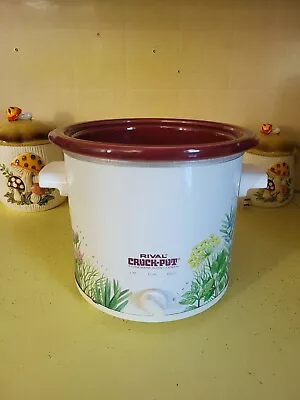 Vintage Rival Herb Flower 5 Qt Crock Pot Slow Cooker 3150 • $20