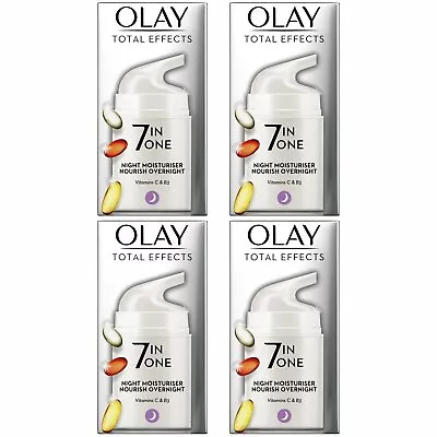 4 Olay Total Effects Night Cream Moisturiser 7-In-1 AntiAgeing FirmingCream 50ml • £39.63