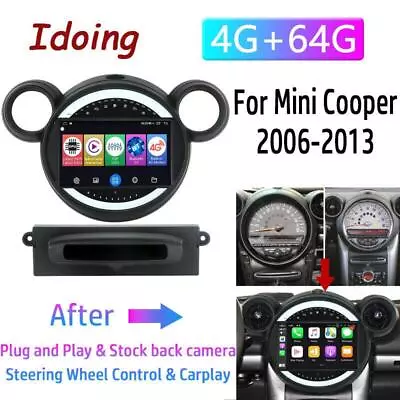 Android Car Radio Stereo GPS 4+64GB Carplay For BMW Mini Cooper R56 R60 07-13 • $479.99