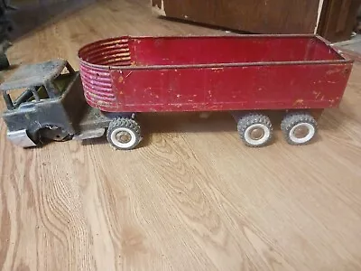 Vintage ERTL Pressed-Steel Toy Truck & Trailer Automotive Vehicle Decor Collect • $25