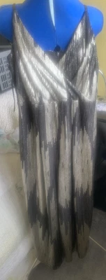 £4.99 • Buy F & F  Black Silver Strappy Jumpsuit  3/4 Leg  Evening Size 10 BNWT Culottes