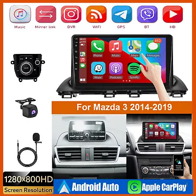 9  For Mazda 3 2014-2019 Android Carplay 32GB Car GPS Navi Player Radio Stereo • $119.99