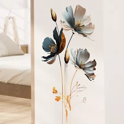 Large Poppy Flower Wall Stickers Living Bedroom Decor Wall Art Viyl Decals • £7.29