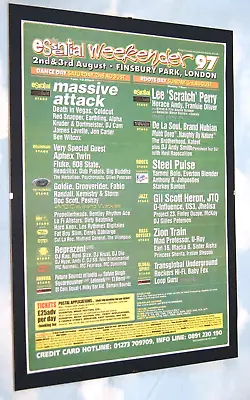 ESSENTIAL 1997 Rock Music Festival Frameless A3 Mounted Original ART Poster • £18.99