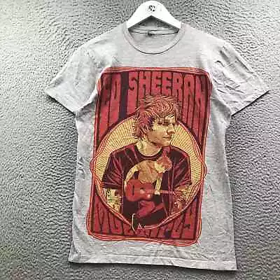 Ed Sheeran T-Shirt Women's Small S Short Sleeve Crew Neck Graphic Gray • $9.99