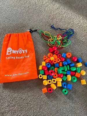 60+ Counting & Sorting Beads - 4 Threading Laces - Math Education Early Learning • £5.99