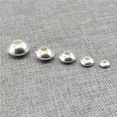 925 Sterling Silver Shiny UFO Saucer Beads Spacer 3mm 4mm 5mm 6mm 7mm 8mm • $16.23