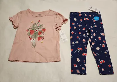 NWT Carter's Strawberry Tee Capri Leggings Outfit 4T Toddler Girl • $13.99