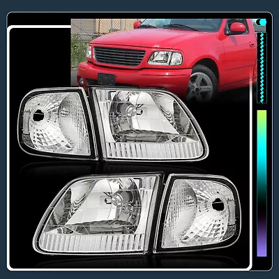 Chrome Housing Headlights Clear Corner Fit For Ford 97-03 F150 97-02 Expedition • $47.50